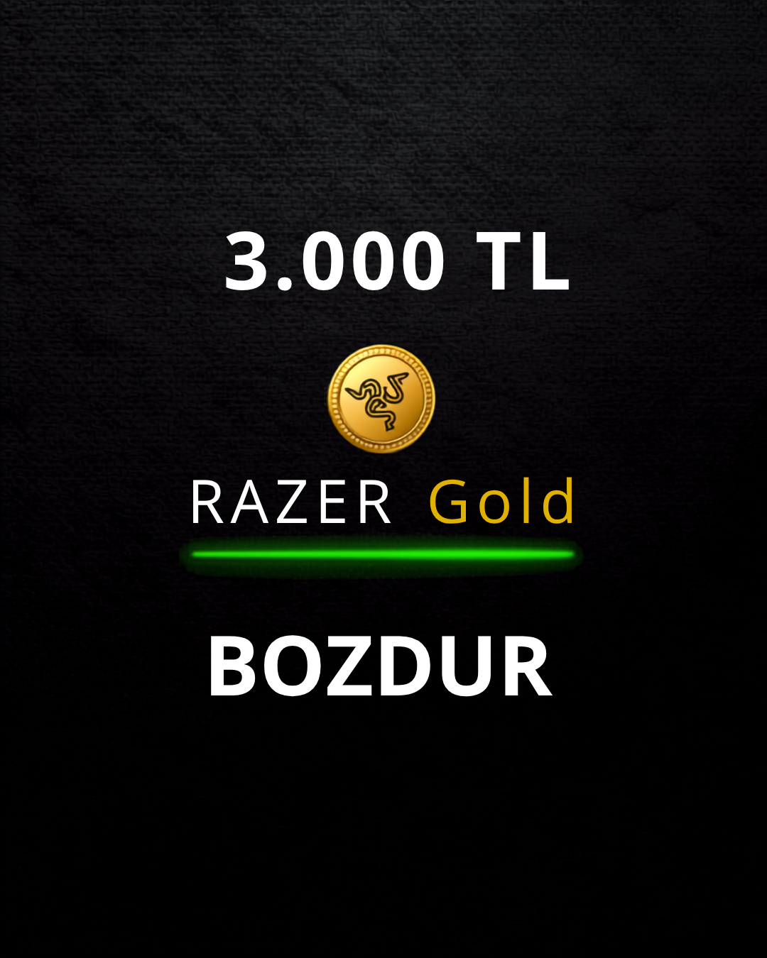 3000 TL Razer Gold Bozdur