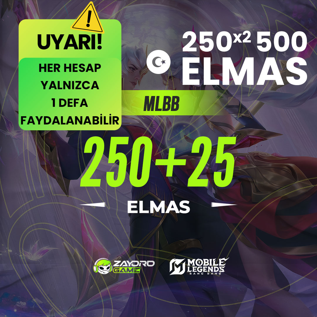 2x Bonus First Top Up 250+25 Diamonds (Türkiye)